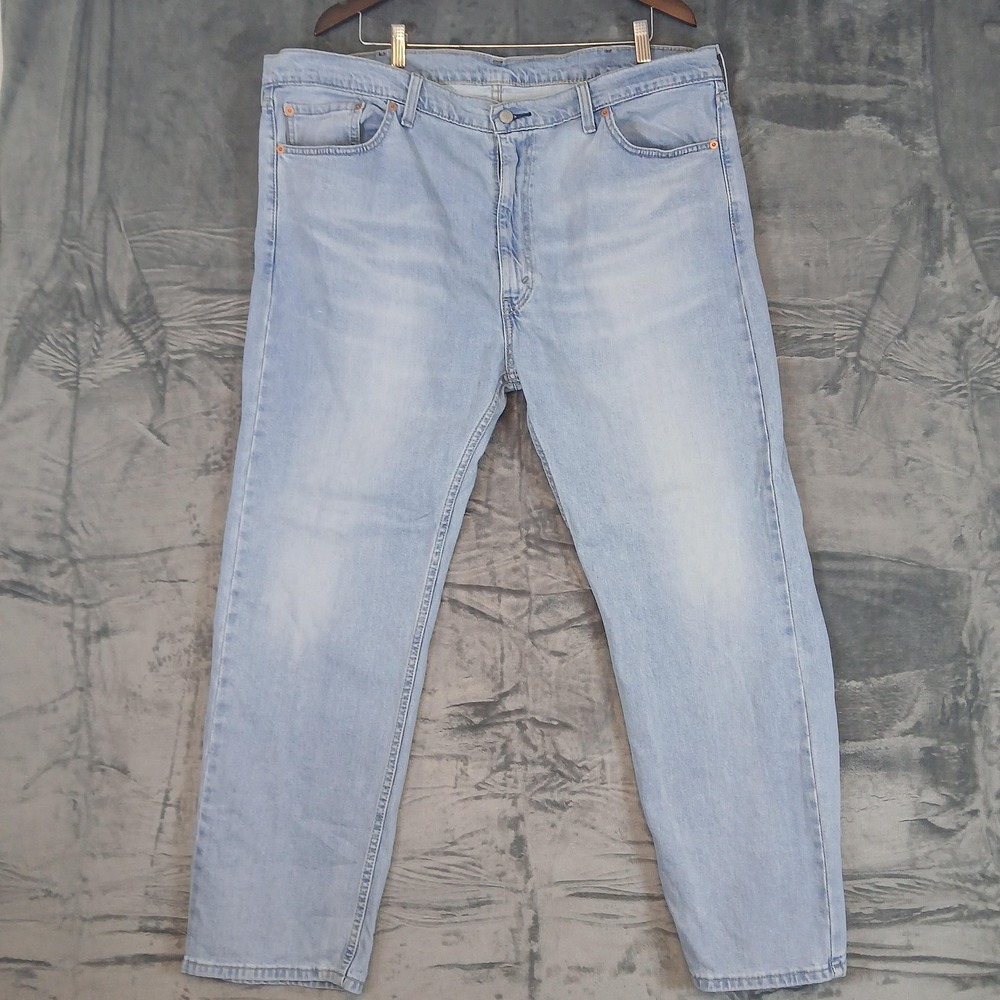 Levis 505 Jeans Mens 42x30 Blue Medium Wash Baggy Fit Zipper‎ Fly Denim Pants